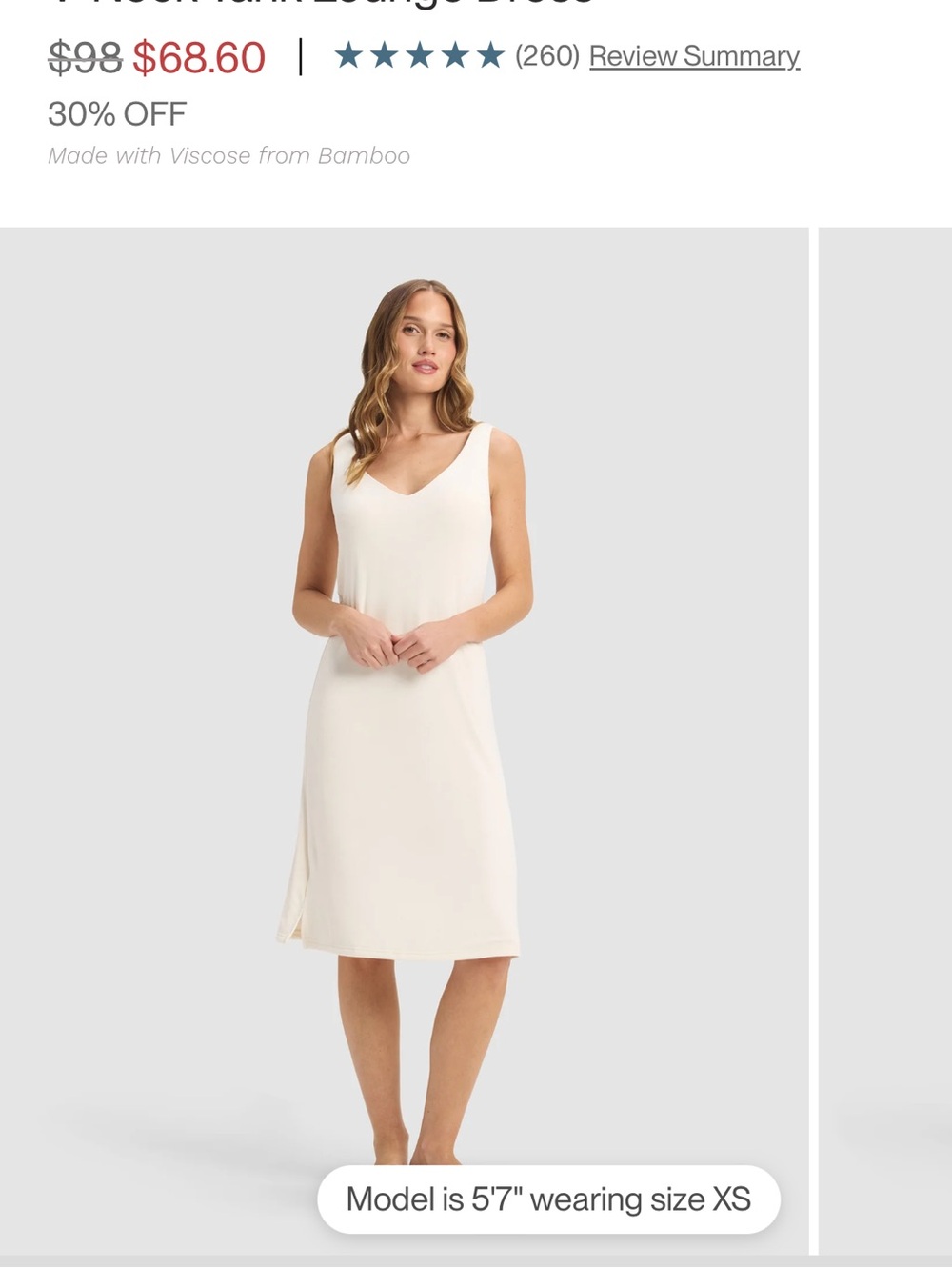 Cozy Earth V-Neck Lounge Dress Bamboo